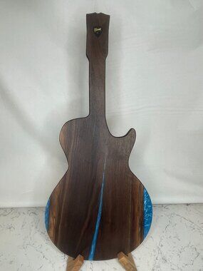 "Guitar"-Erie Board (Gibson Les Paul Charcuterie Board w/ Blue Epoxy)